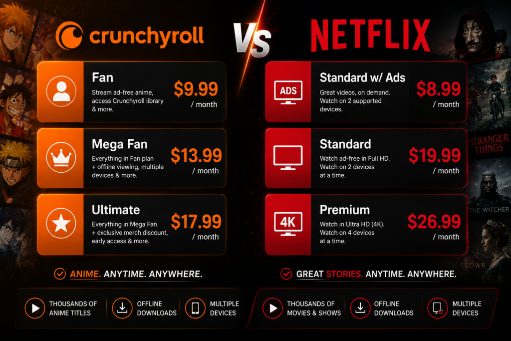Crunchyroll vs Netflix