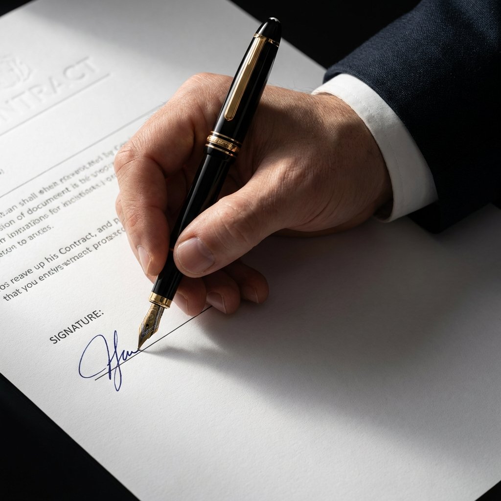 Signing terms of service agreement