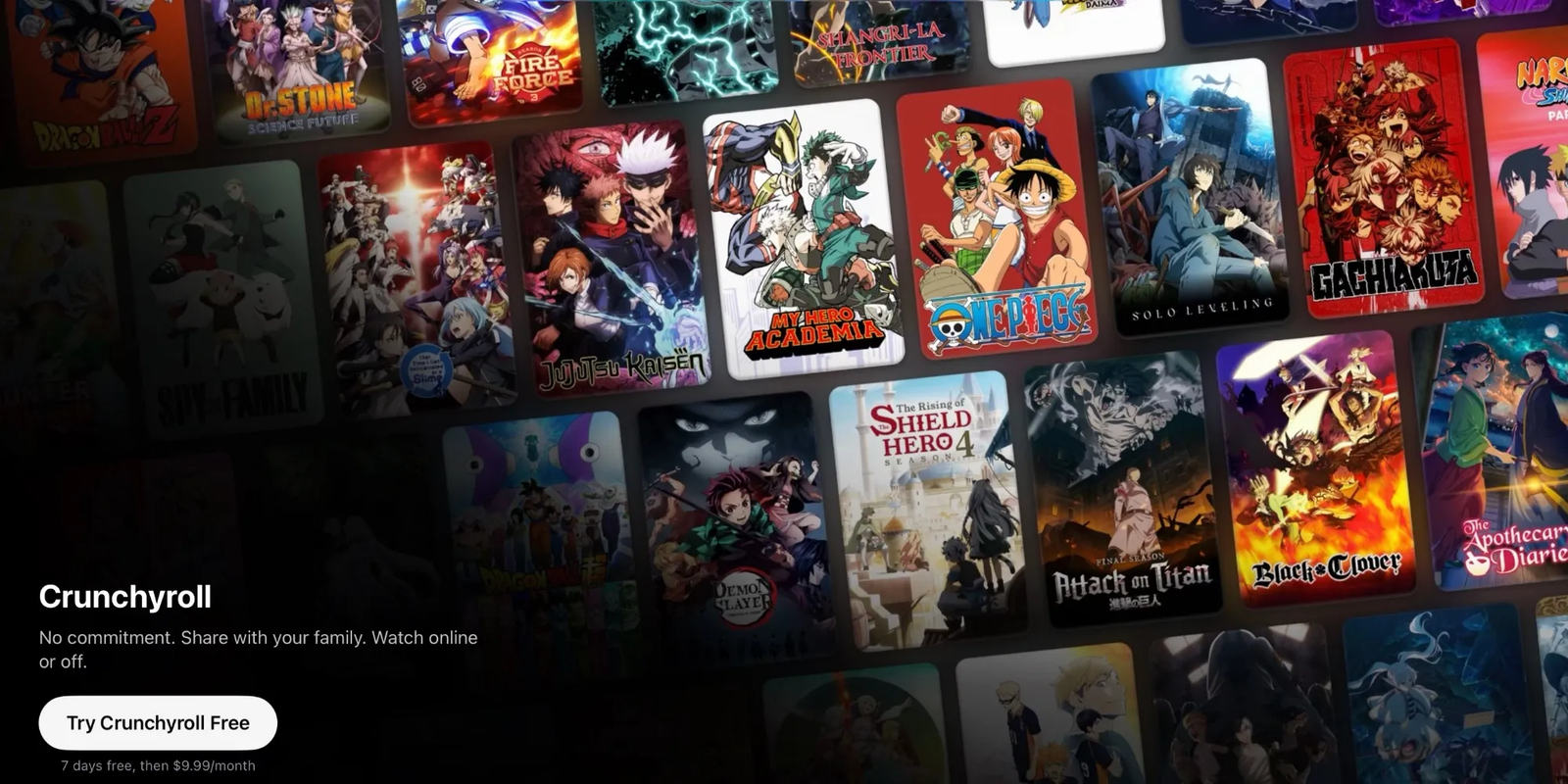 Crunchyroll anime catalog on TV - watch on multiple devices